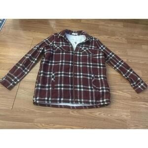 No comment Sherpa Lined Full Zip Flannel Shirt Size Small